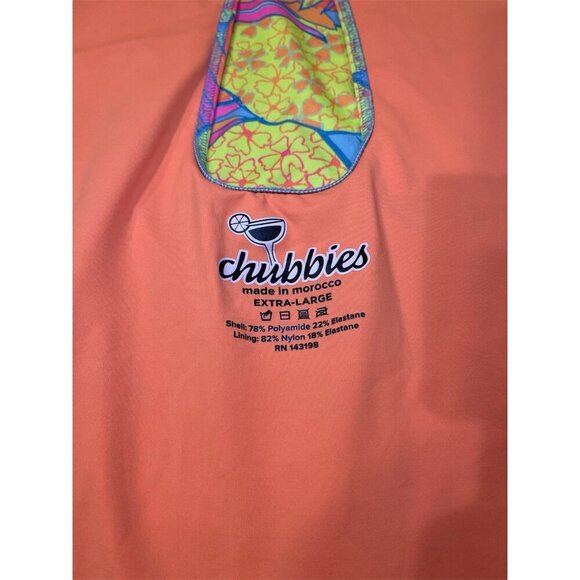 Chubbies Pinas Bathing Suit Neon Yellow Pineapple Print XLarge One Piece - Picture 7 of 8